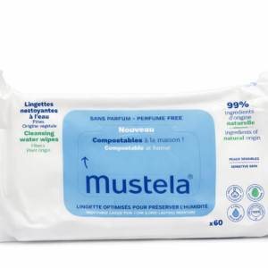 Mustela Lingettes nettoyantes à l'eau compostables 60x