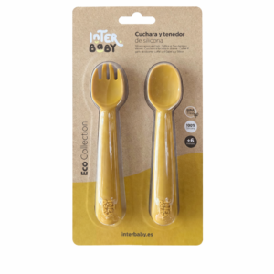 Interbaby Cuillère et fourchette en silicone pour bébé