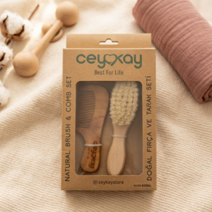 Coffret Brosse et Peigne en Bois Naturel – Ceykay
