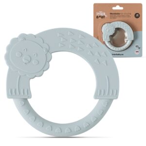 Anneau de dentition en silicone bleu grisâtre - Interbaby