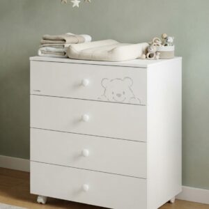Commode à langer 4 tiroirs avec roulettes – Luneko